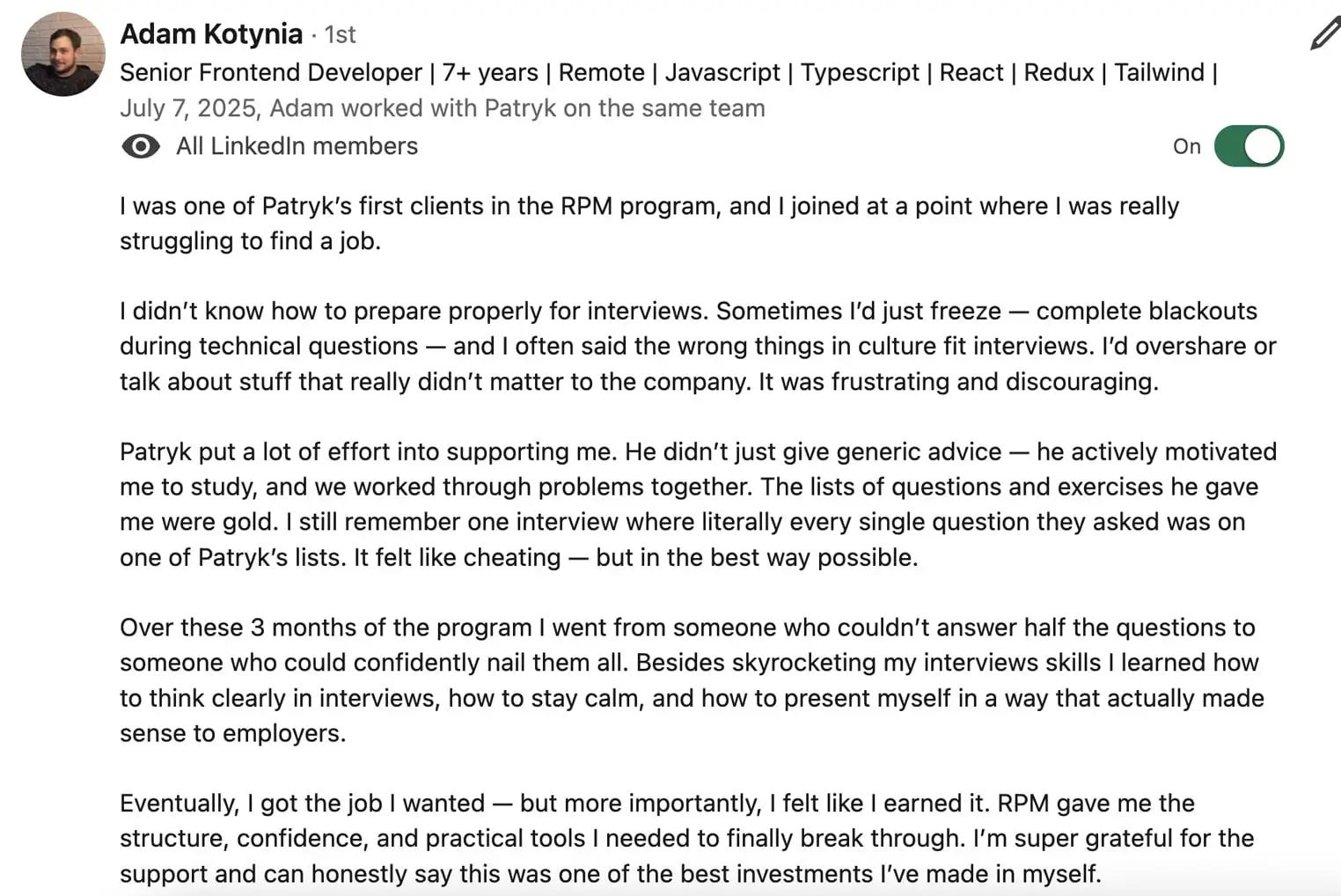 Adam's review on landing a high-paying programming job using the Rockstar Programming method, a goal for many developers seeking growth.