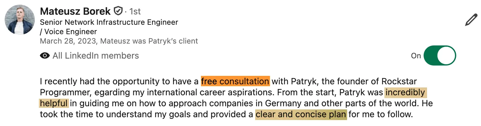 Mateusz Free Consultation